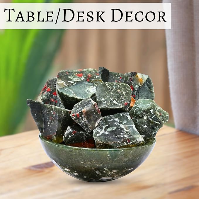 Amazing Gemstone African Bloodstone Raw Crystals and Healing Stones, Natural Rocks for Tumbling - DIY Raw Stones and Crystals, 2 Pieces