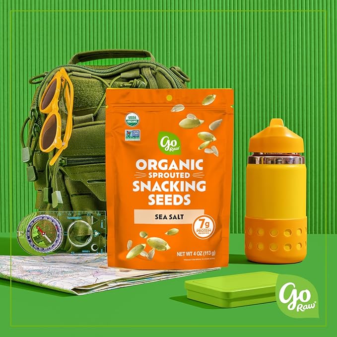 Go Raw Organic Sprouted Sea Salt Sprouted Snacking Seeds, 4 oz, 6 Pack, Pumpkin & Sunflower Seeds, Keto, Kosher