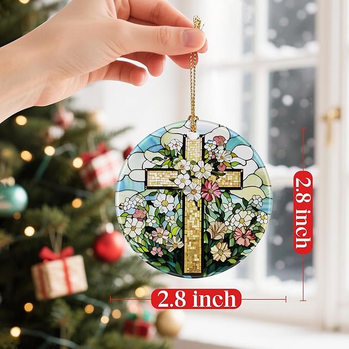 Christian Cross Ornaments, Christmas Ornaments: Christmas Tree Decorations, Easter Faith Cross Decor, Stocking Stuffers, Gift Ideas, Xmas Gift, Religious Gifts & Christian Gifts