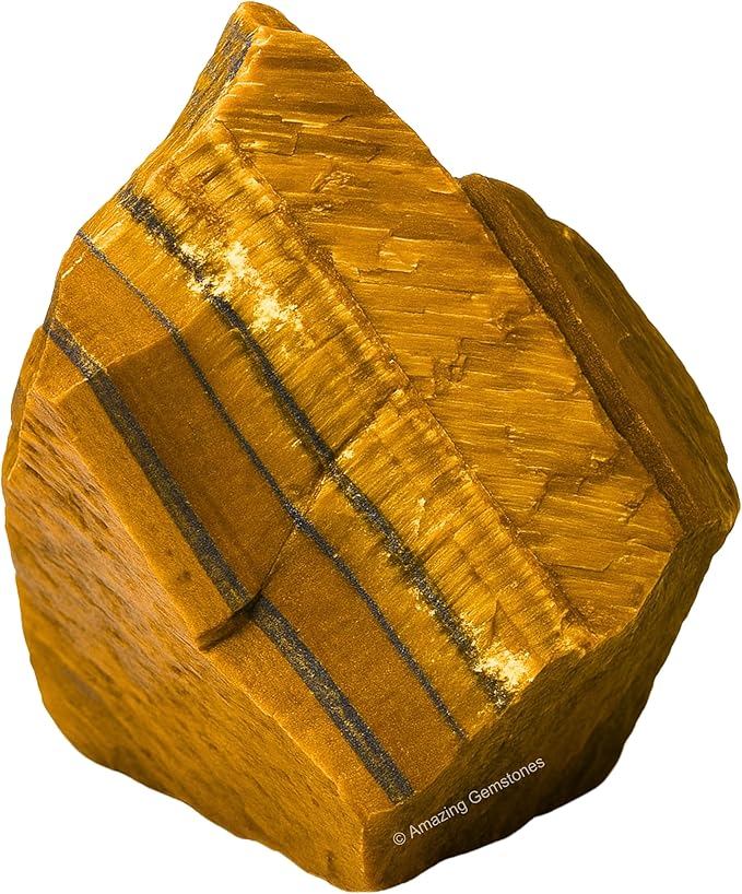 Amazing Gemstone 2 Pieces Tiger Eye Raw Crystals and Healing Stones, Natural Rocks for Tumbling and DIY Raw Stones and Crystals