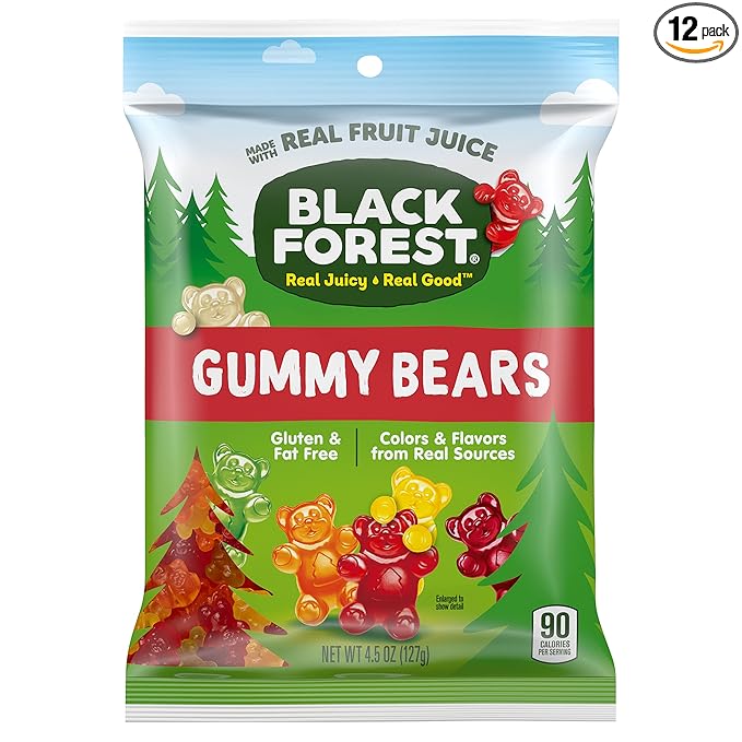 Black Forest Gummy Bears Candy, 4.5 Ounce Bags (Pack of 12)