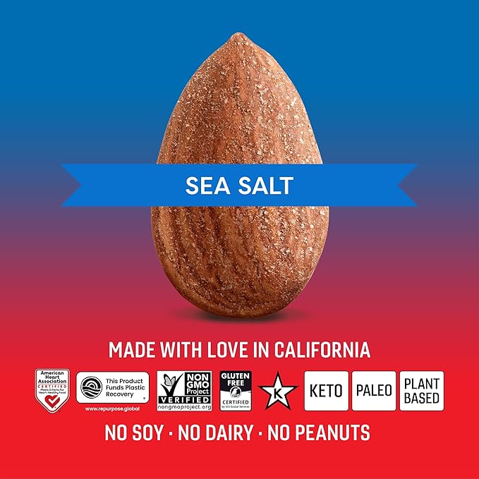 Octonuts Sea Salt Almonds – 12 Individually Wrapped Snack Packs (1oz Each), Healthy Snacks for Adults and Kids, Non-GMO, Keto and Gluten-Free, Roasted in Cold Pressed Olive Oil