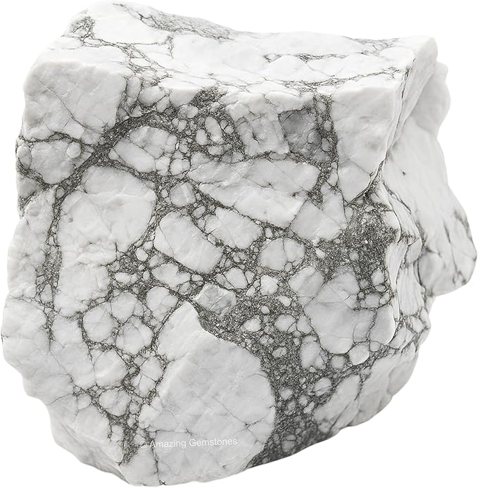 Amazing Gemstone 2 Pieces Howlite Raw Crystals and Healing Stones, Natural Rocks for Tumbling and DIY Raw Stones and Crystals