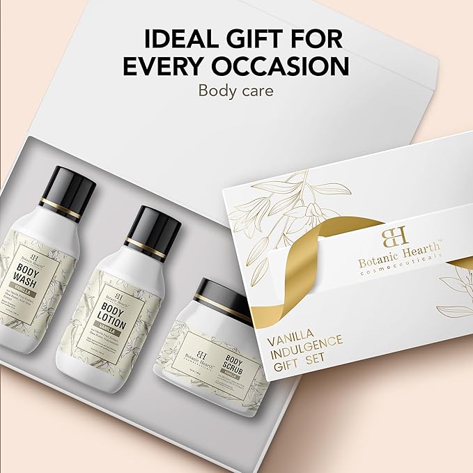 Gift Set For Women & Men | Body Scrub, Moisturizing Body Wash, Nourishing Body Lotion | 3|Piece Set | Birthday, Wife, Girlfriend, Sister | 12.2 Fl Oz