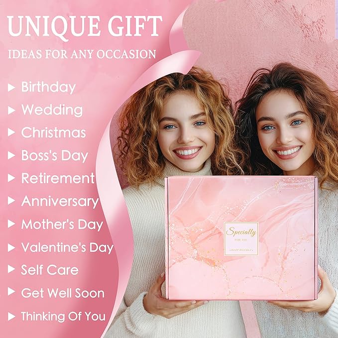 Birthday Gifts for Women - Relaxing Spa Gift Set -Self Care Get Well Soon Gift Baskets - Happy Birthday Gift Set W/Flannel Blanket & 40 OZ Tumbler for Mom Wife Her Best Friend Sister Girlfriend