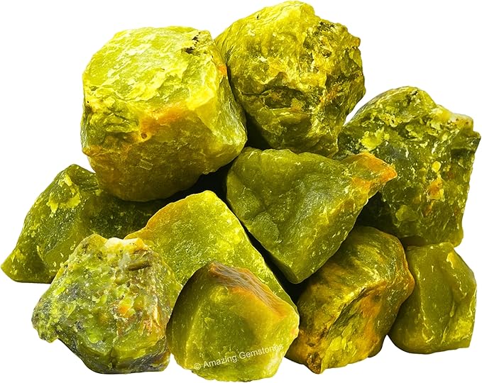 Amazing Gemstone Green Opal Raw Crystals and Healing Stones, Natural Rocks for Tumbling - DIY Raw Stones and Crystals, 2 Pieces