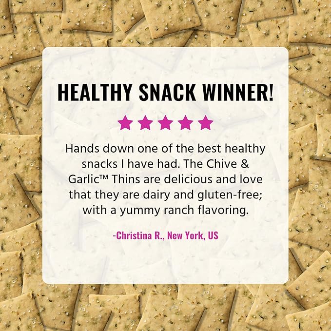 Every Body Eat Snack Thins, Allergen Friendly, Vegan, Gluten Free and Dairy Free (2 Count, Chive & Garlic)