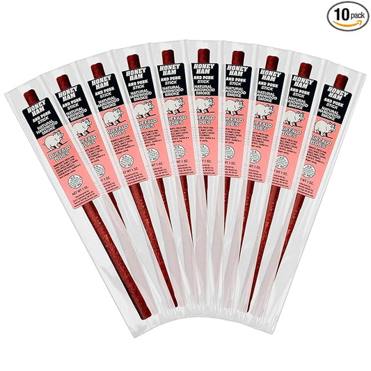 Buffalo Bob's Wild Game Meat Snack Stick - Honey Ham Stick 10 Pack