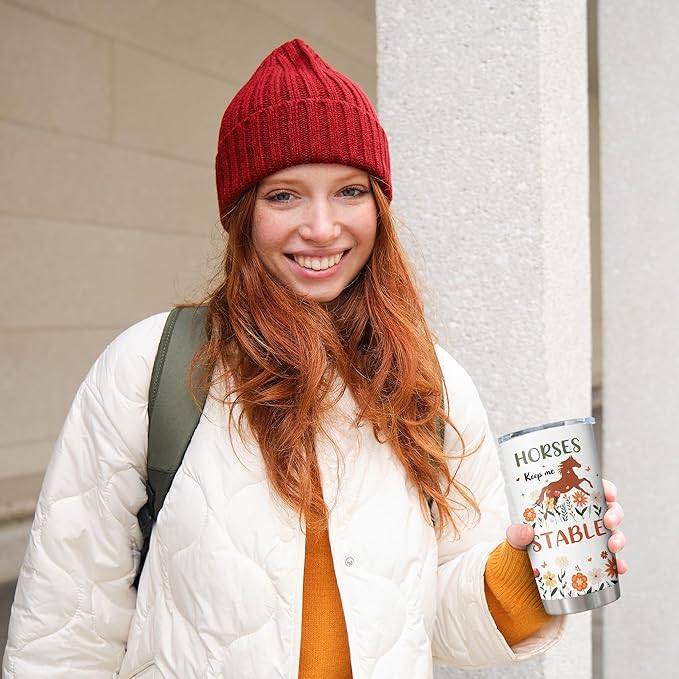 Horse Gifts for Women/Girls, Christmas/Birthday Present for Horse Lover Tumbler 20oz, Just A Girl Who Loves Horses Mug 1PC