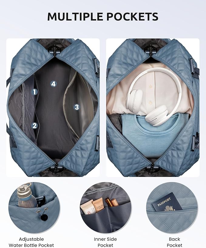 Gifts for Girls-Duffle Bag with Shoe Compartment, Personalized Weekender Bag, Overnight Bags for Women, Letter Travel Bag with Makeup Bag，Tween Girls Trendy Stuff Gift (Letter B)