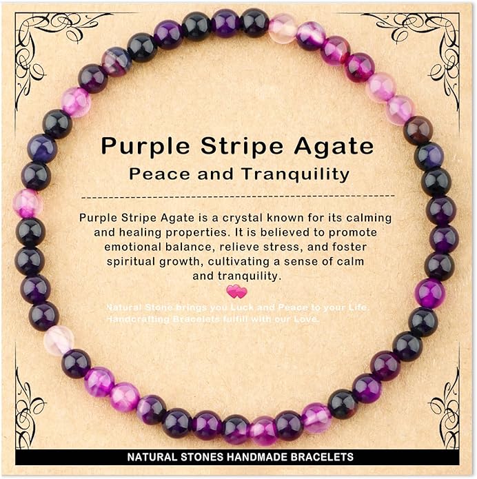 AD Beads 4mm6mm8mm10mm Handmade Bracelet - Natural Gemstone for Peace and Tranquility - Meditation, Yoga, Healing and Energy Gift for Unisex