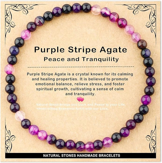 AD Beads 4mm6mm8mm10mm Handmade Bracelet - Natural Gemstone for Peace and Tranquility - Meditation, Yoga, Healing and Energy Gift for Unisex