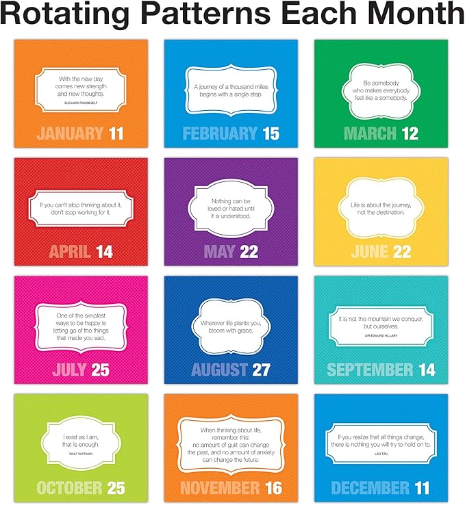 Global Printed Products Motivational & Inspirational Perpetual Daily Flip Calendar Self-Standing Easel (Bright Colors)