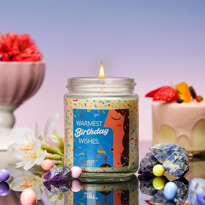 Happy Birthday Candle - Birthday Gifts for Women, Girls, Best Friend - Birthday Candles Gifts Ideas - French Riviera Scented Candles