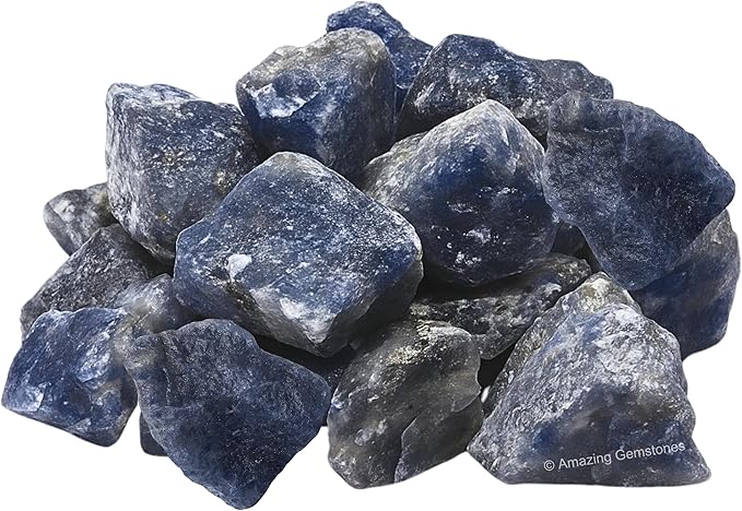 Amazing Gemstone 2 Pieces Iolite Raw Crystals and Healing Stones, Natural Rocks for Tumbling and DIY Raw Stones and Crystals