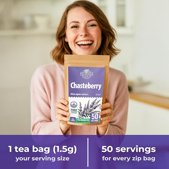 50 Bags Chaste Tree Berry Сhasteberry Tea Vitex Tea Herb (Vitex Agnus-Castus) - 50 Count 2 g Bags Chaste Tree Berry Herbal Vitex Sauzgatillo