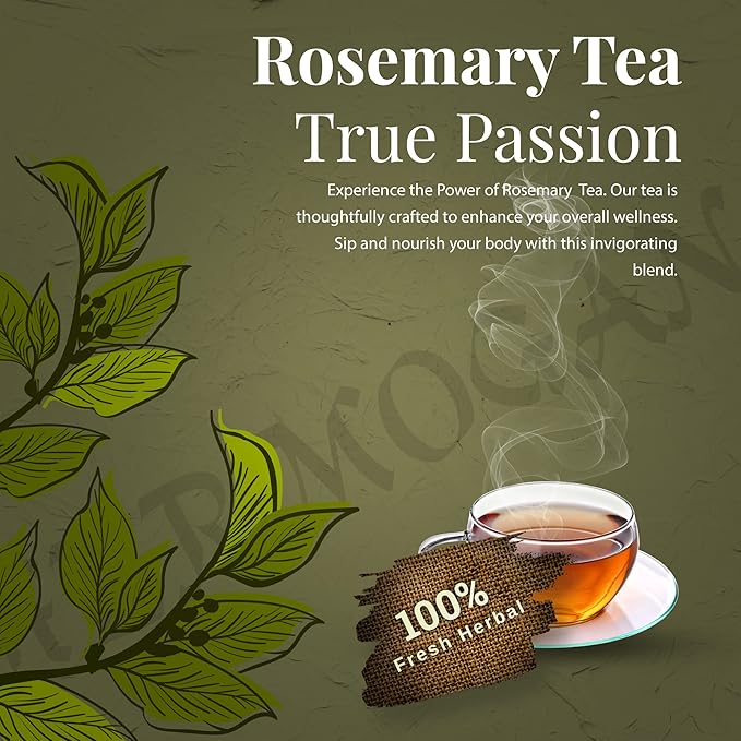 HERBOGANIC Rosemary Herbal Tea - Digestion Support and Immune Boost | Refreshing and Delicious Blend | Natural Ingredients | 20 Tea Bags