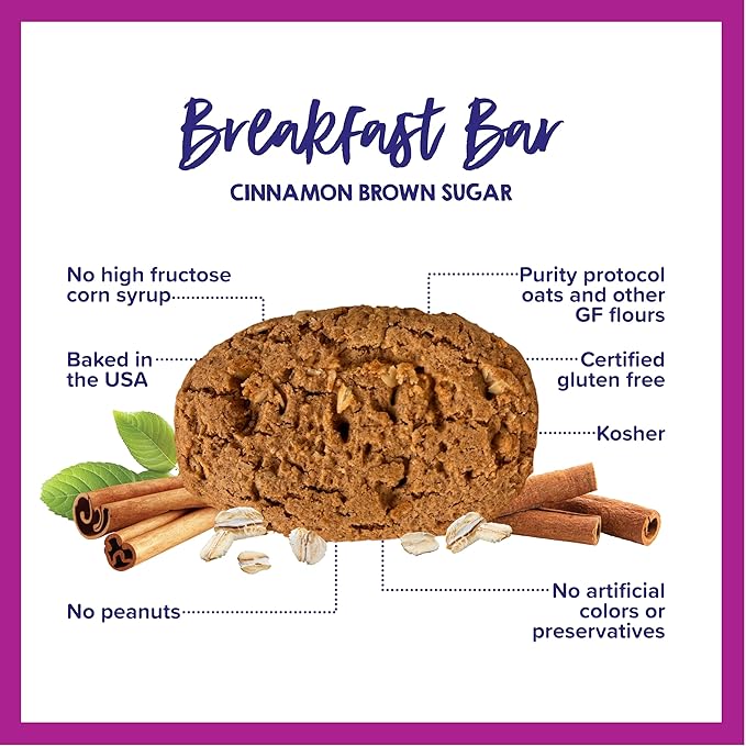 Goodie Girl Soft Breakfast Bar, Cinnamon Brown Sugar | Baked, Chewy, Gluten Free (3 Pack)