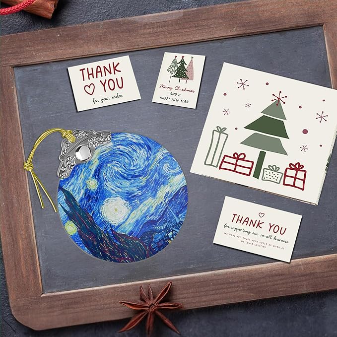 Blue Christmas Ornament 2025, Vintage Christmas Ornaments, Large Christmas Ornaments, Starry Night Inspired Holiday Decor, Elegant Tree Decoration (Starry Night)