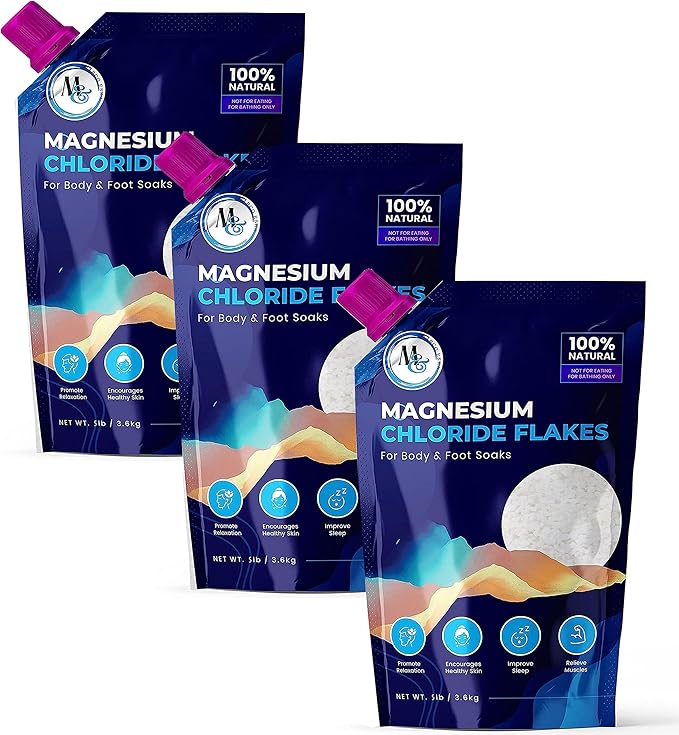 Dead Sea Magnesium Flakes Bath Salts | Premium Magnesium Supplement Bath Salts (15 Pound)