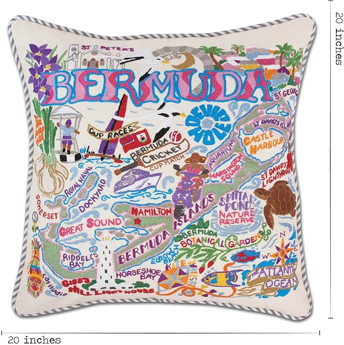 Catstudio Bermuda Embroidered Decorative Throw Pillow