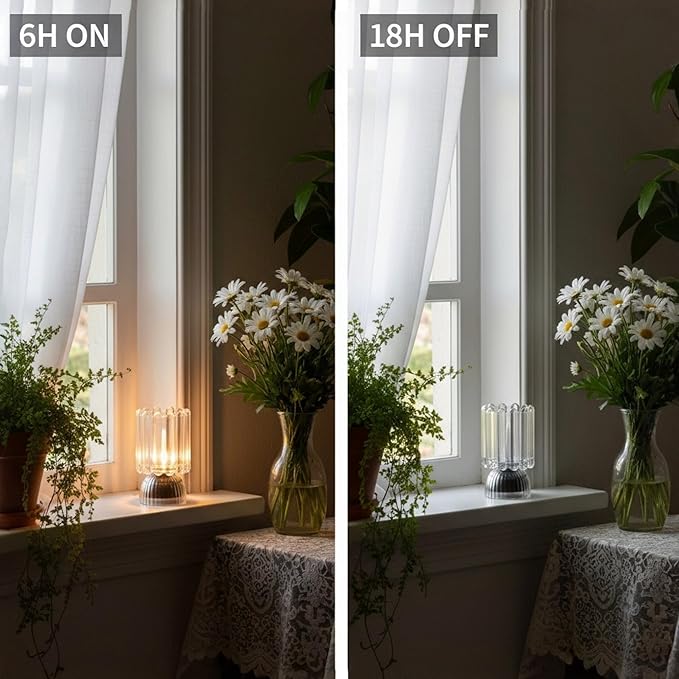 Battery Operated Lamp with Auto-Off Timer, Cordless Table Night Light for Bedroom & Entryway, Portable LED Lamp for Home, Outdoor, Camping No Battery Included (‎Wine Glass Design-White)