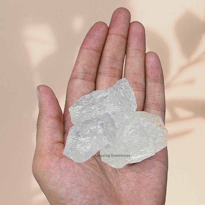 Amazing Gemstone 2 Pieces Premium Grade Clear Quartz Raw Crystals and Healing Stones, Natural Rocks for Tumbling and DIY Raw Stones and Crystals