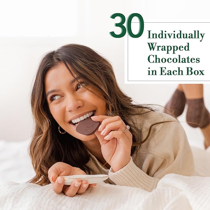 Verse Chocolate Mint 90% Dark Chocolate Squares - Only 1g Cane Sugar - Creamy Dark Cocoa - Individually Wrapped Chocolates (30 Count)