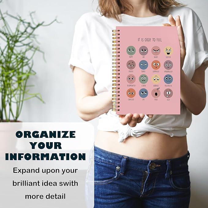 BearCake Mental Health Gifts, Therapy Journal for Mental Health,Inspirational Notebooks, It is Okay to Feel Mental Health Journal, Mental Health Journal for Women,Spiral Notebook 5.5x8.3 pink