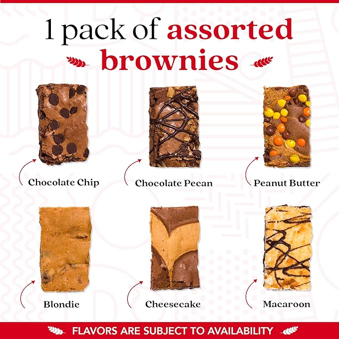 David's Cookies Assorted Brownies in Carton Box | Enjoy Our Delicious, Great for Sharing Freshly-Baked Assorted Brownie Snacks While Bonding With Friends And Family - Single Pack