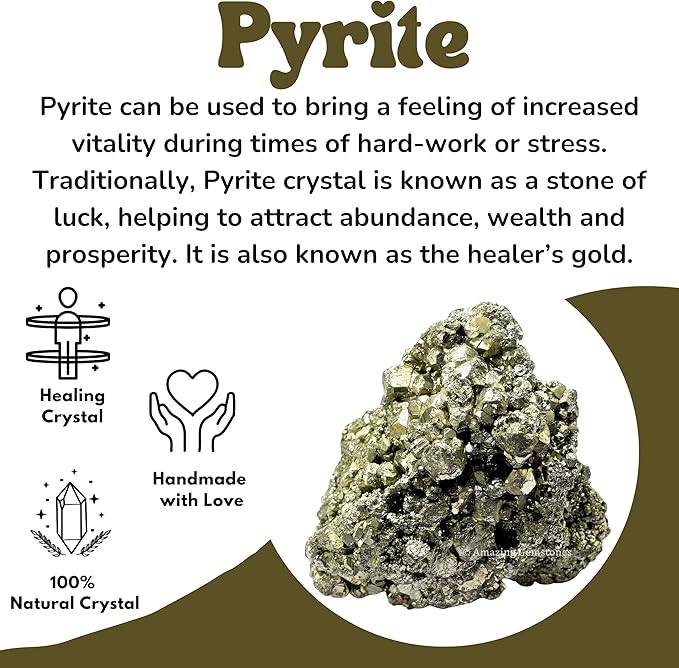 Amazing Gemstone 2 Pieces Pyrite Raw Crystals and Healing Stones, Natural Rocks for Tumbling and DIY Raw Stones and Crystals