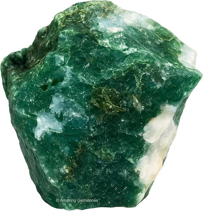 Amazing Gemstone Moss Agate Raw Crystals and Healing Stones, Natural Rocks for Tumbling and DIY Raw Stones and Crystals (5 Pieces)