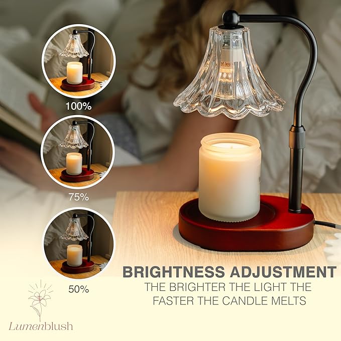 Candle Warmer Lamp with Timer Dimmer, Adjustable Height, Vintage Candle Melter, Modern Home Decor Gift, Birthday Gifts for Women Mom,House Warming Gifts Home Decor, Scented Wax Jar Candles
