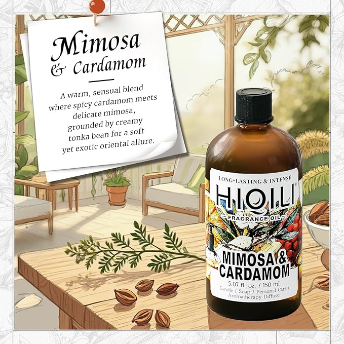 HIQILI Mimosa & Cardamom Fragrance Oil - 5.07 Fl Oz