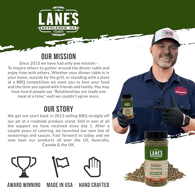 Lane's Italian Seasoning Blend Spices and Seasonings, All-Natural Italian Herbs Seasoning For Any Italian Inspired Dishes, Made in USA, 3 Oz (85g)