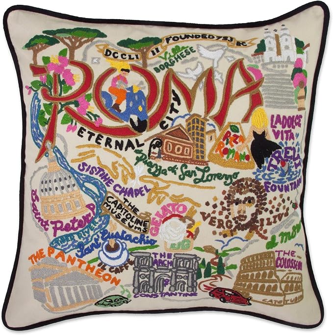 Catstudio Roma Embroidered Decorative Throw Pillow