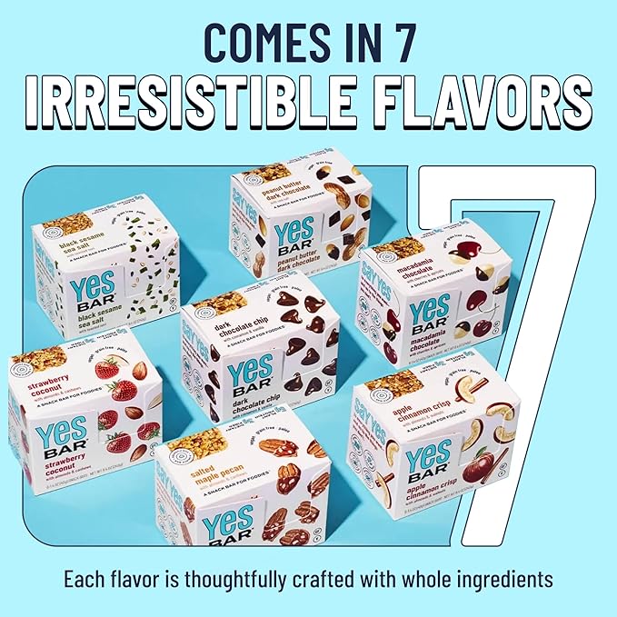 YES Bar – Salted Maple Pecan – Plant Based Protein, Decadent Snack Bar – Vegan, Paleo, Gluten Free, Dairy Free, Low Sugar, Healthy Snack, Breakfast, Low Carb, Keto Friendly (6 Count)