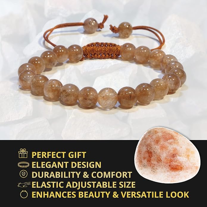 Energy Protection Crystal Handmade Adjustable Bead Bracelet Perfect for Men, Women’s Gift - Gemstone Healing Stretch Bracelet Pulsera Para Hombre Mujer Stocking Stuffer