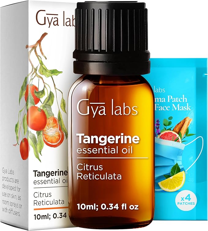 Gya Labs Tangerine Essential Oil - 0.34 Fl Oz - for Hair, Skin, Diffuser, Aromatherapy & DIY Candle Making Scent