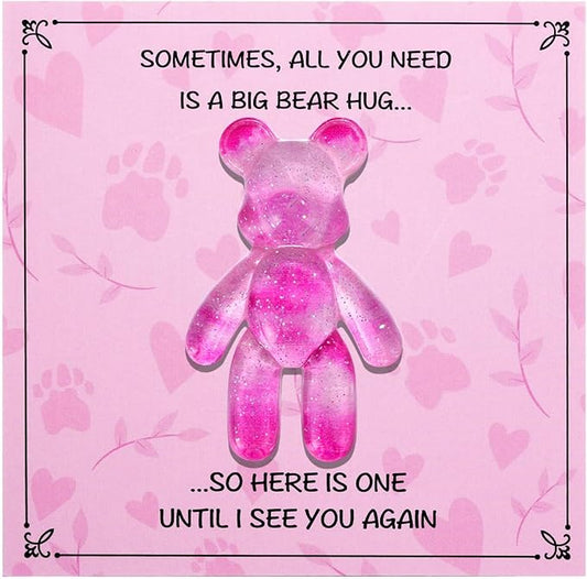 Pocket Bear Hug Anxiety Relief Gifts for Women Men Mental Health Positivity Gift Thinking of You Gifts Emotional Support Gift Comforting Present for Son Daughter Back to School Galaxy Pink
