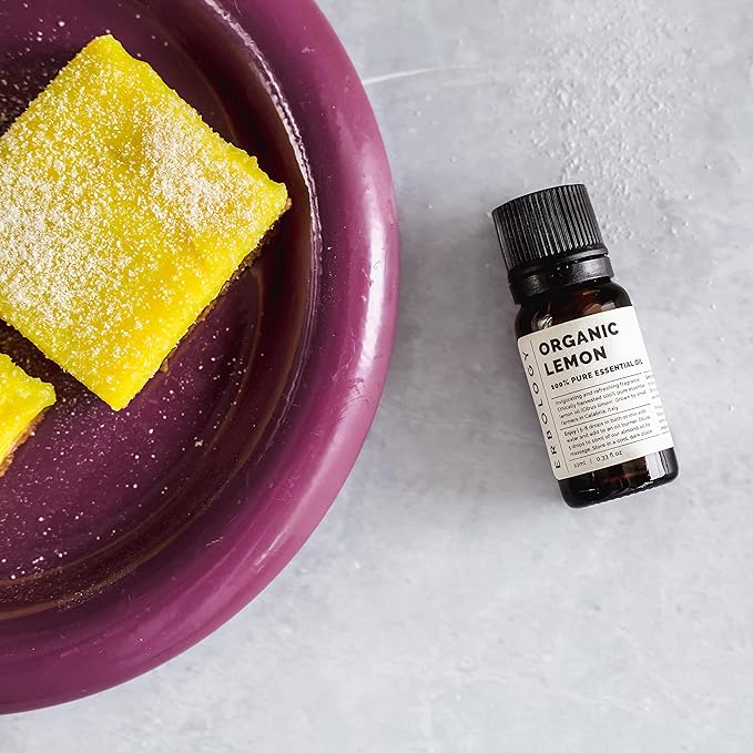 Erbology Organic Pure Lemon Essential Oil 0.34 fl oz - Refreshing & Invigorating - Small Batch - Sustainably Sourced Straight from Farm in Italy