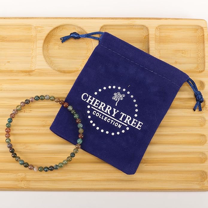 Cherry Tree Collection - Small, Medium, Large Sizes - Gemstone Beaded Bracelets For Women and Men - 4mm Round Beads