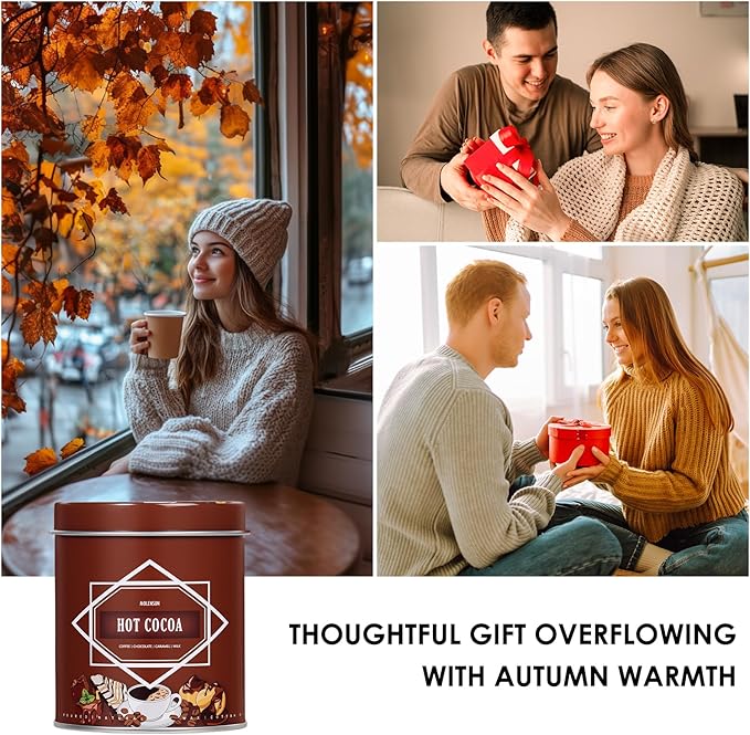 Hot Cocoa Fall Scented Candle – 9 oz Soy Wax in Travel-Friendly Reusable Tin, Non-Toxic & Clean Burning, 50-Hour Burn – Cozy Autumn Fragrance, Holiday Gift & Fall Decor for Women & Men