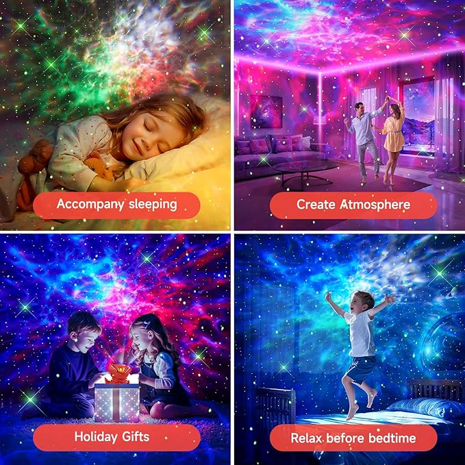 Dinosaur Night Light-Projector,22 White Noises+316 Color Modes Galaxy-Lights for Bedroom, Bluetooth Speaker Light for Bedroom, Star-Projector Galaxy Light