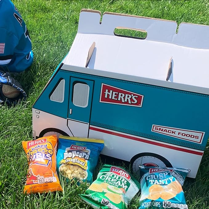 Herr's Variety Snack Truck Box, Assorted Flavors, 42-Pack - Crisp 'N Tasty, Barbecue, Sour Cream & Onion Potato Chips, Cheese Curls, Pretzels, Popcorn & More