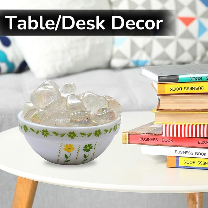 Amazing Gemstone Angel Aura Quartz Crystals and Healing Stones Tumbled - 1 oz, Healing Stones for Energy Balance, Stress Relief - Premium Polished Gems Rocks for Meditation and Wellness