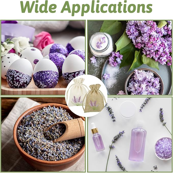 12 PCS Lavender Bags, Burlap Drawstring Bags, Empty Perfume Pouches Drawstring Sachets, Candy Cotton Pouch, Small Jute Bag for Jewelry Candy Wedding