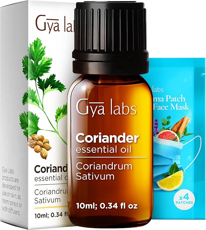 Gya Labs Coriander Essential Oil - 0.34 Fl Oz - for Hair, Skin, Diffuser, Aromatherapy & DIY Candle Making Scent