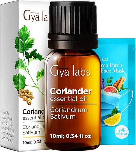 Gya Labs Coriander Essential Oil - 0.34 Fl Oz - for Hair, Skin, Diffuser, Aromatherapy & DIY Candle Making Scent