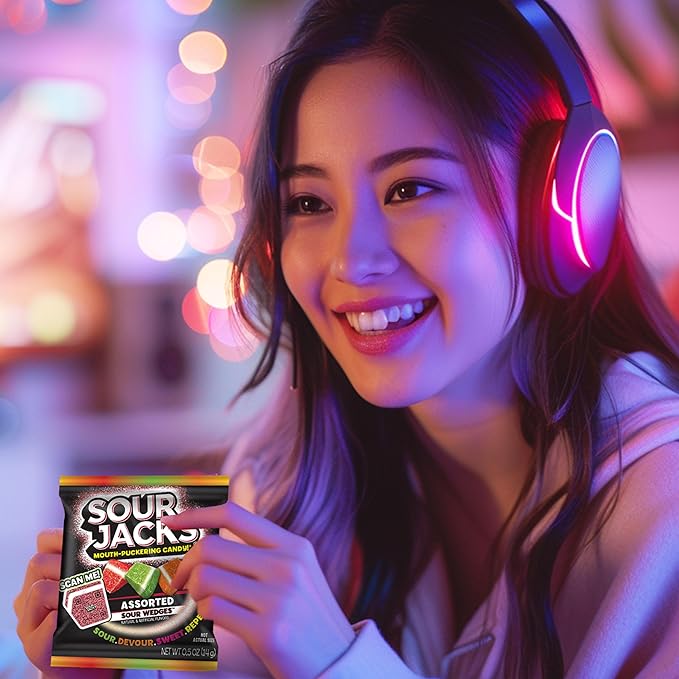 SOUR JACKS Snack Box, Sour Wedges, Variety Snack Pack, 0.5oz bags (75ct)